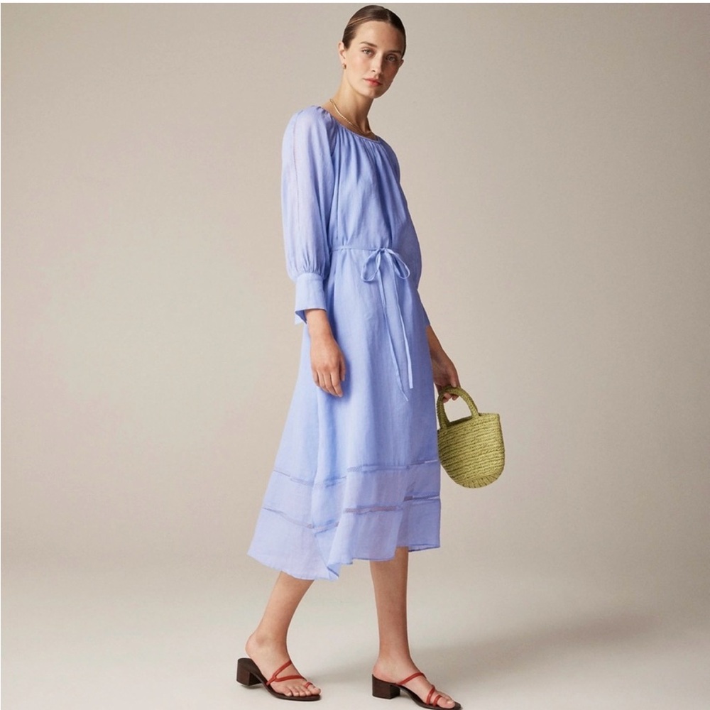 J. Crew Light Blue Long Sleeve Dress - Picture 5 of 6